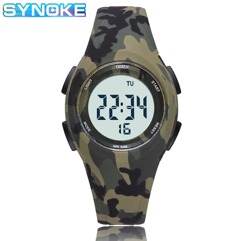 

SYNOKE Military Kids Sport Watches 50M Waterproof Electronic Wristwatch Stop Watch Clock Children Digital Watch For Boys Girls
