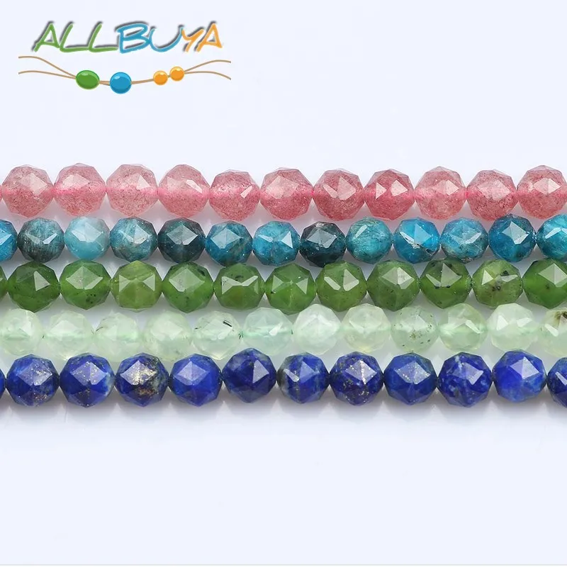 

6/8mm Natural Loose Stone Apatite Labradorite Canadian Jades Beads Faceted Beads for Jewelry Making DIY Bracelet Accessories