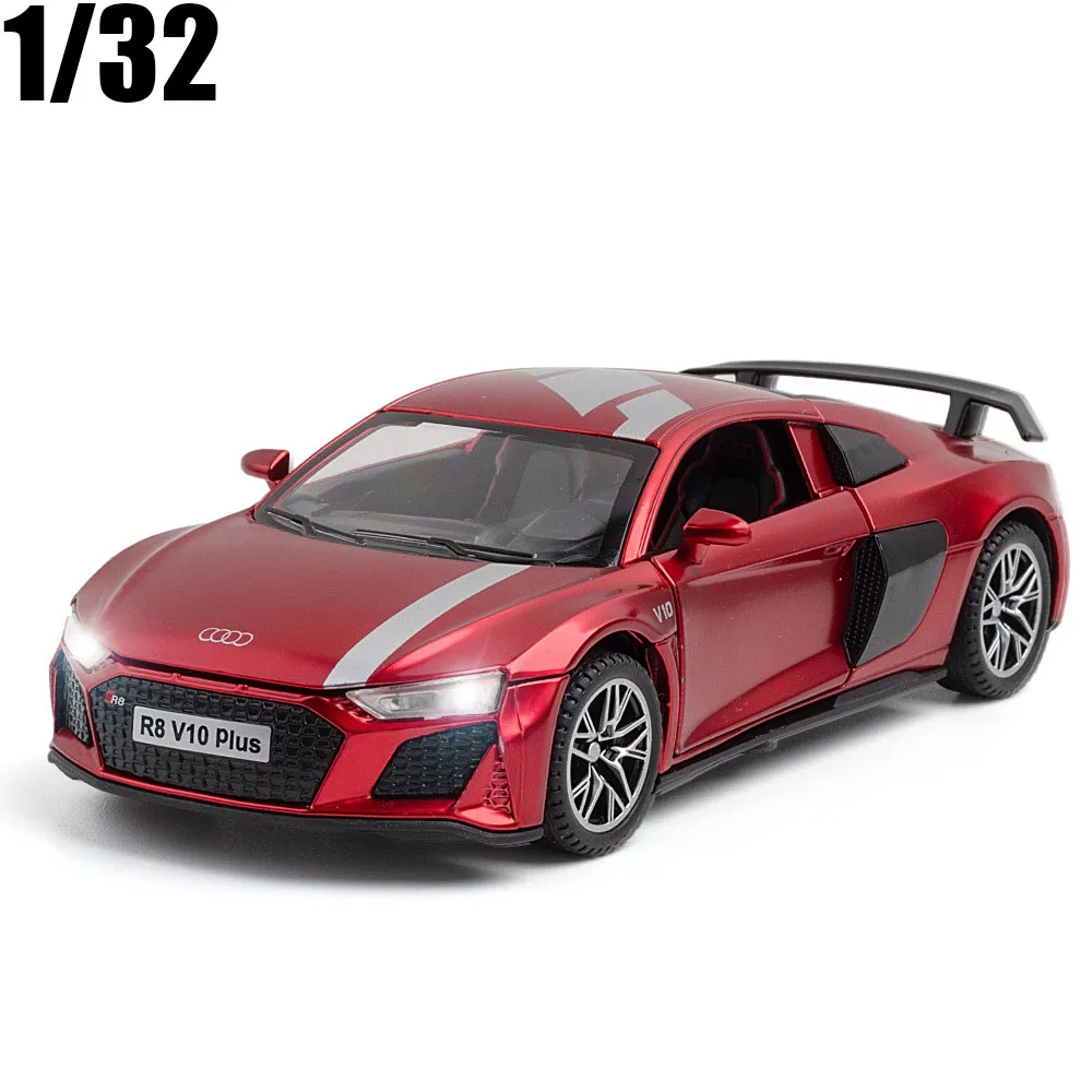 

1:32 Audi R8 V10 Plus Supercar Alloy Diecasts & Toy Vehicles Sound Light Car Model Collection Car Toys For Children Gifts
