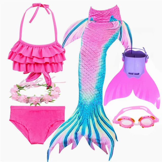 Новые детские Моноласты русалки хвосты для купания костюмы девочек платье