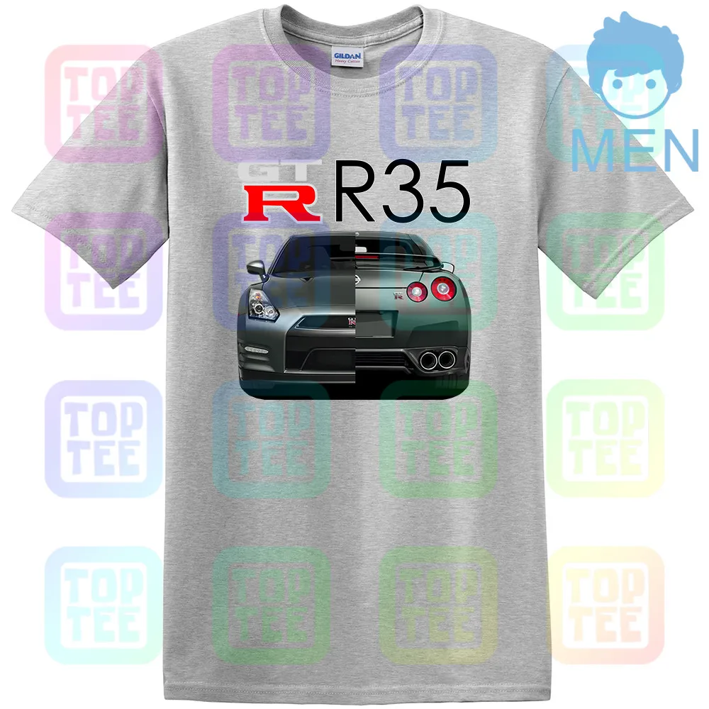 Серый NISSAN GTR Skyline R35 R32 R33 R34 двигатель Замена значок турбо футболка - Цвет: Серый