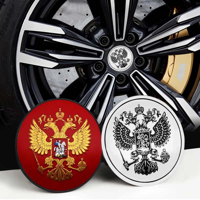 

4pcs 60MM Russian Federation Symbol Eagle Logo Car Styling Tire Wheel Center Hub Cap Badge Emblem Sticker For Audi Ford VW BMW