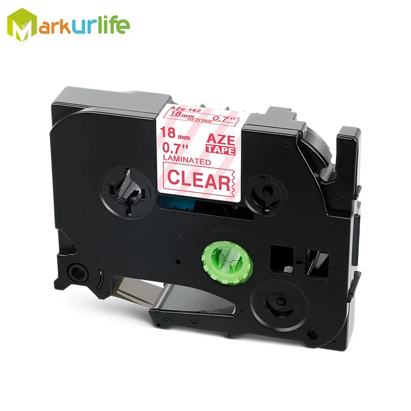 Red on Clear Многоцветный совместимый Ламинированный tze 241 tze241 18 мм черный на белой ленте TZe-241 tz-241 для принтера brother p-touch TZE-141 - Цвет: Red on Clear
