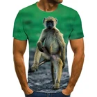 Мужская футболка с 3D принтом, Повседневная футболка с коротким рукавом и забавным животным, одежда для улицы, лето 2021