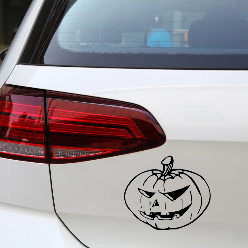 

YJZT 16.9X14.6CM Pumpkin Lantern Funny Car Whole Body Decoration Stickers Vinyl Decals C25-0505