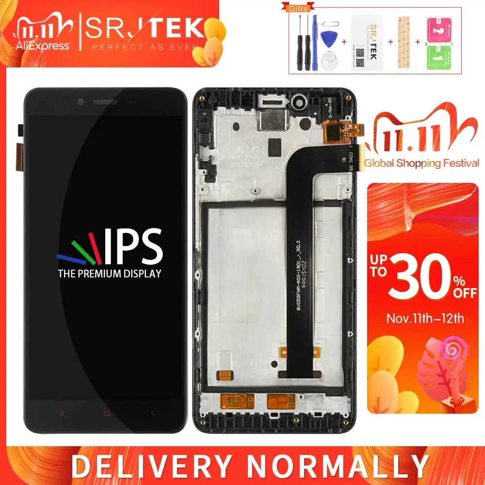 ЖК-матричный сенсорный экран Srjtek для Xiaomi Redmi Note 2 Prime дигитайзер в сборе с рамкой