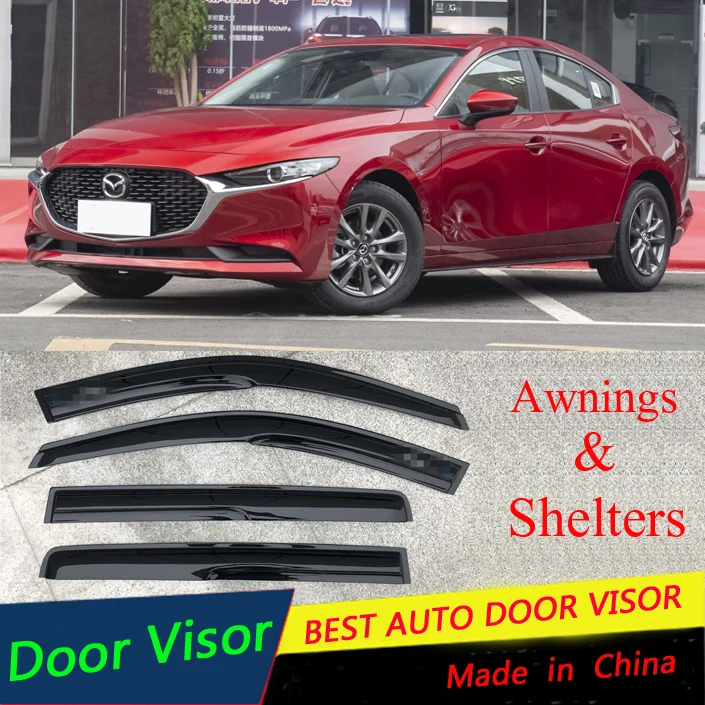 

Пластиковый козырек для окна Mazda 3 AXELA, оттенки на вентиляционные отверстия, защита от солнца и дождя для новой модели 2020-2021 года, навес для автомобильного тента Mazda 3, 4 шт.