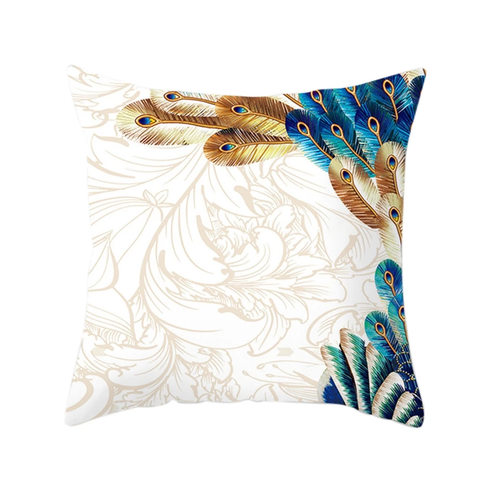 

NEW Peacock Feather Cushion Cover Beautiful Color Contrast Animal Feather Pillowcase For Sofa Car Home Decor Pillow Case