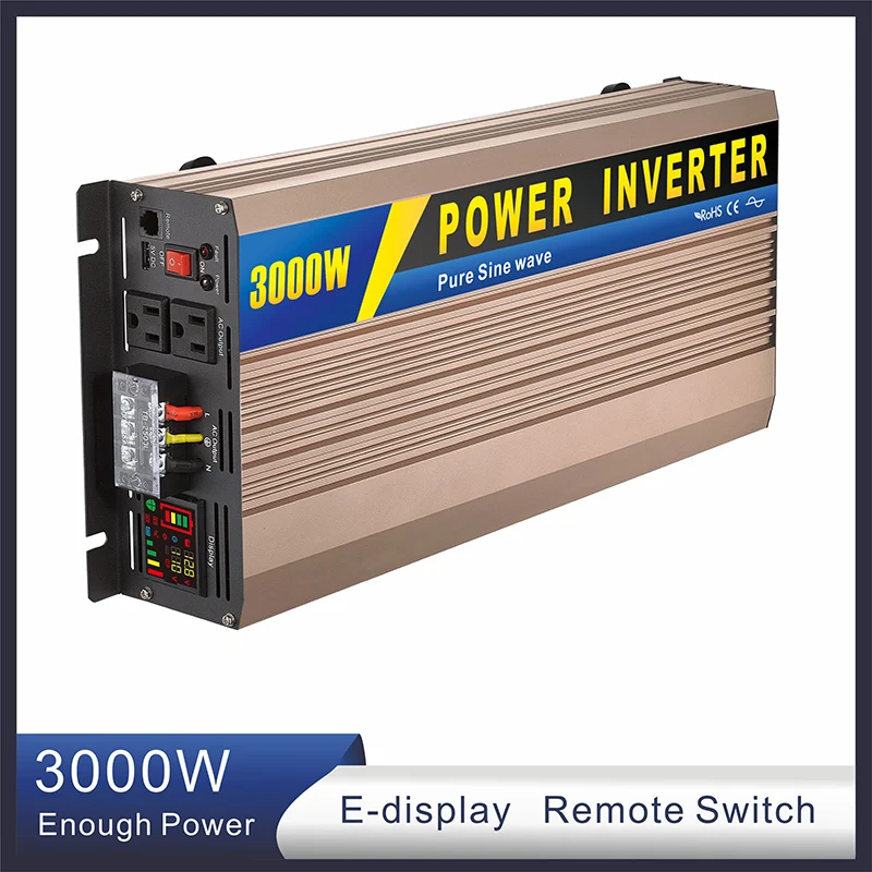 

Home Car Inverter DC 12V/24/48V to AC 220V 3000W Voltage Transformer Converter Charger Solar Inverter