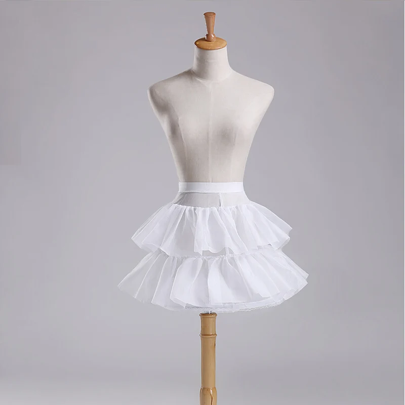 

Hot Sale Children Petticoats for Flower Girl Dress Little Girls Kids Crinoline White/Black/Red 1 Hoop 2 Layers Short Underskirt