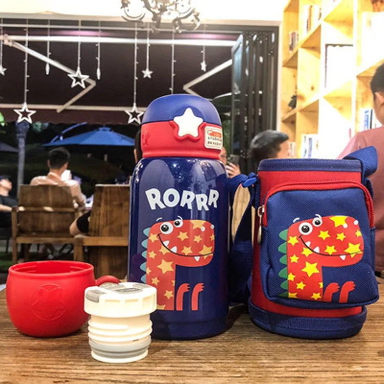 Детская чашка для кормления с динозавром термос из нержавеющей стали молока 500