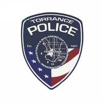 1310 5cm for patch torrance police department occlusion scratch windows car sticker decal for anime motorcycle bumper stickers