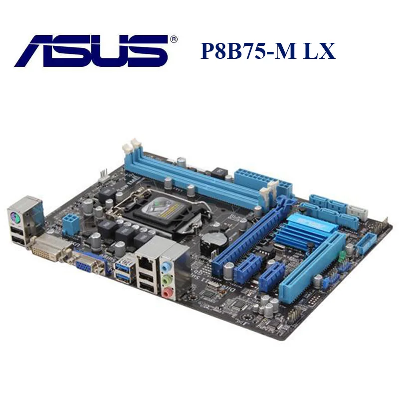 ASUS P8B75-M LX настольная материнская плата B75 Socket Intel G2020 LGA 1155 i3 i5 i7 DDR3 16G uATX UEFI BIOS отремонтированная главная плата включена.