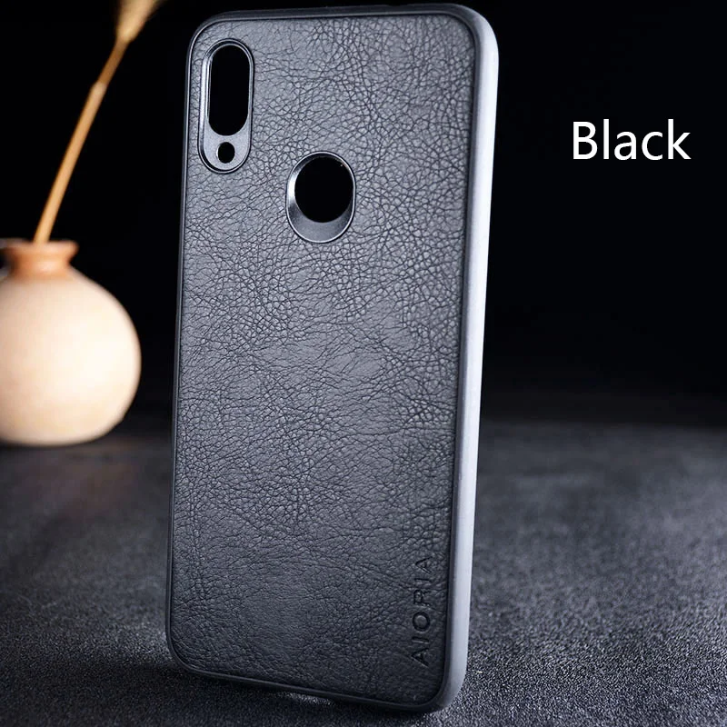 Black Для xiaomi redmi note 7 8 pro Чехол funda роскошный кожаный винтажный кожа с рисунком Litchi capa чехол для xiaomi redmi note 7 - Цвет: Black