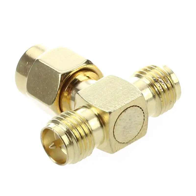 2 Pcs RP SMA Male to Two Female Triple T RF Adapter Connector 3 way Splitter | Обустройство дома