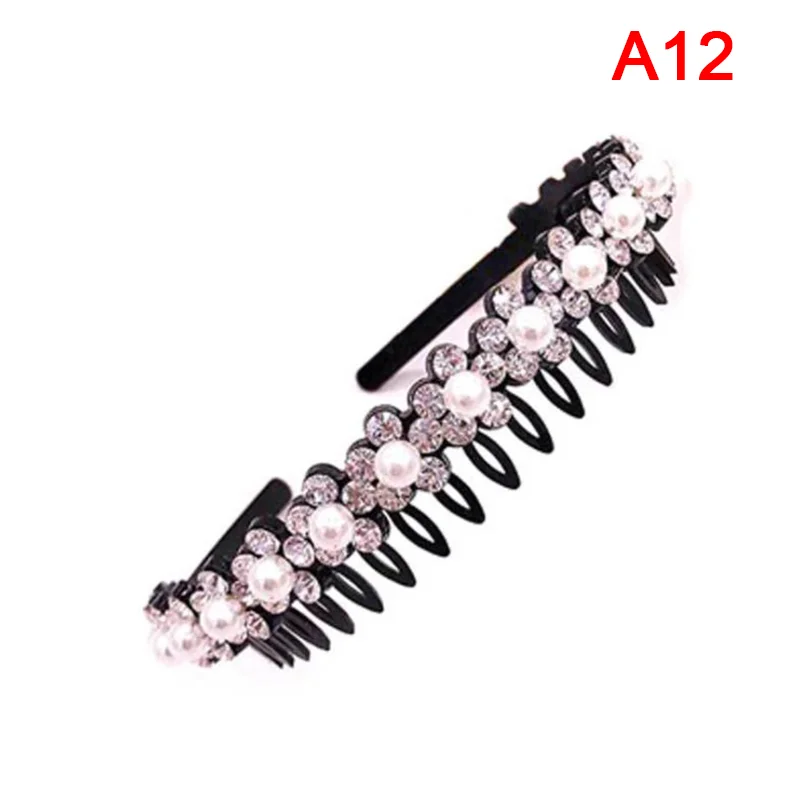 1PCS Hairband Bezel Headband Metal Double Bangs Rhinestone Hair Accessories Men Women Sports Band Hoop Top |