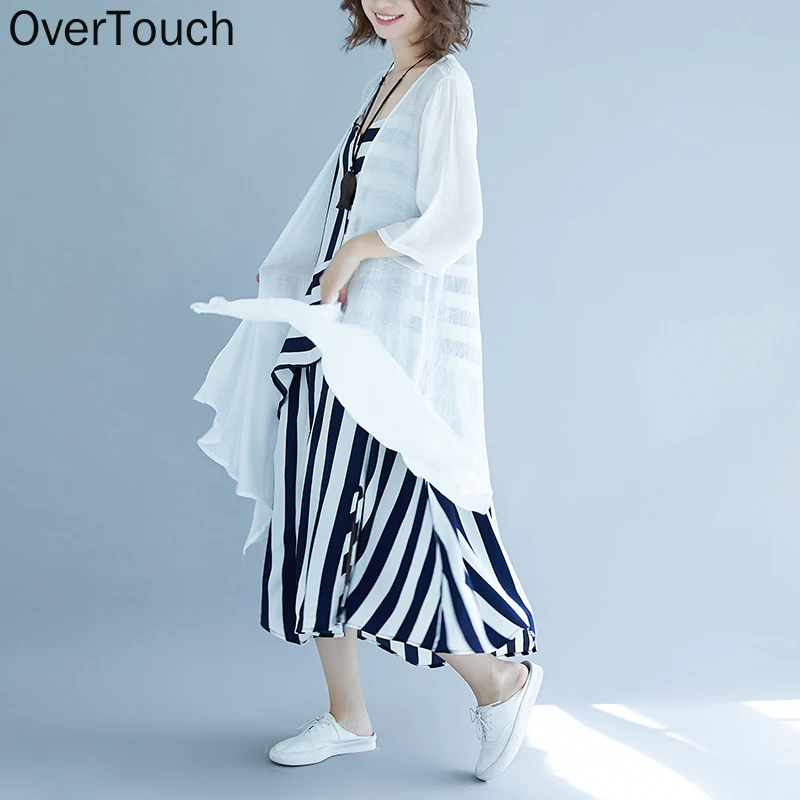 

Women Dress Summer Plus Size Femme Sundress Long Beach Dress Sleeveless Spaghetti Strap Striped Blue Sexy Lady Vestidos