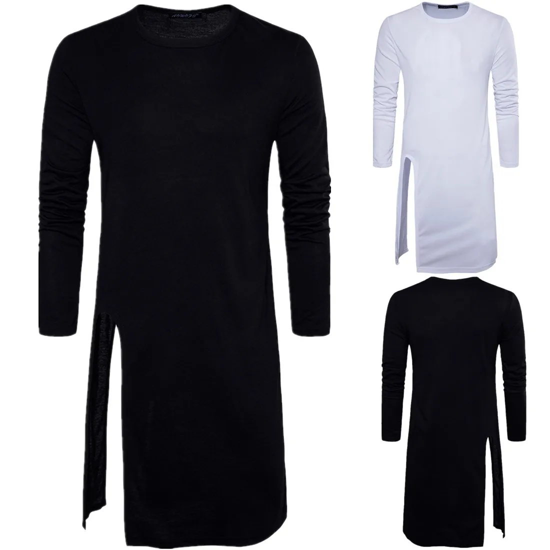 Новая модель Мужская хип хоп футболка с длинными рукавами в которой есть больше