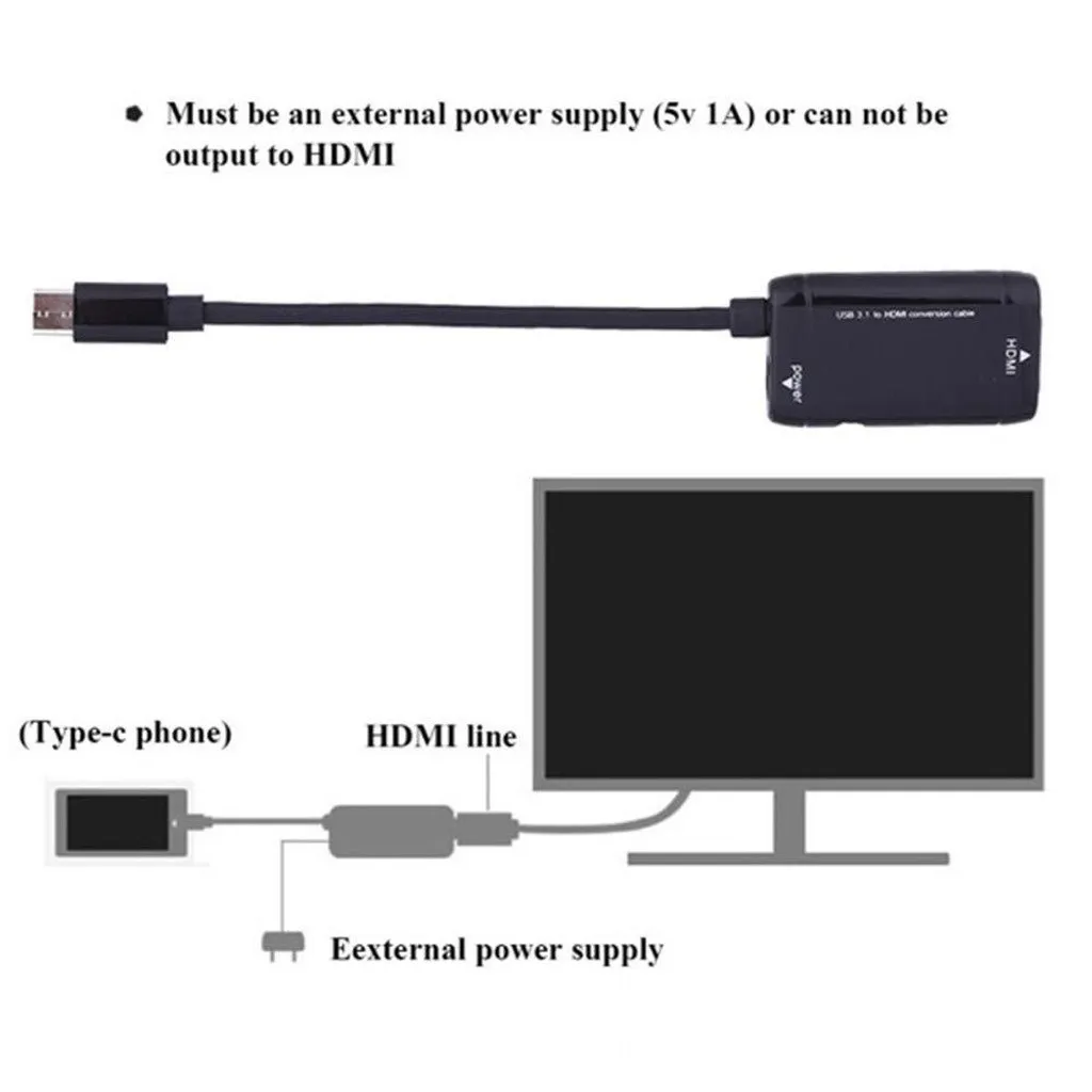 Разветвитель USB C HDMI с функцией порта питания конвертер 3 1 типа штекер гнездо для