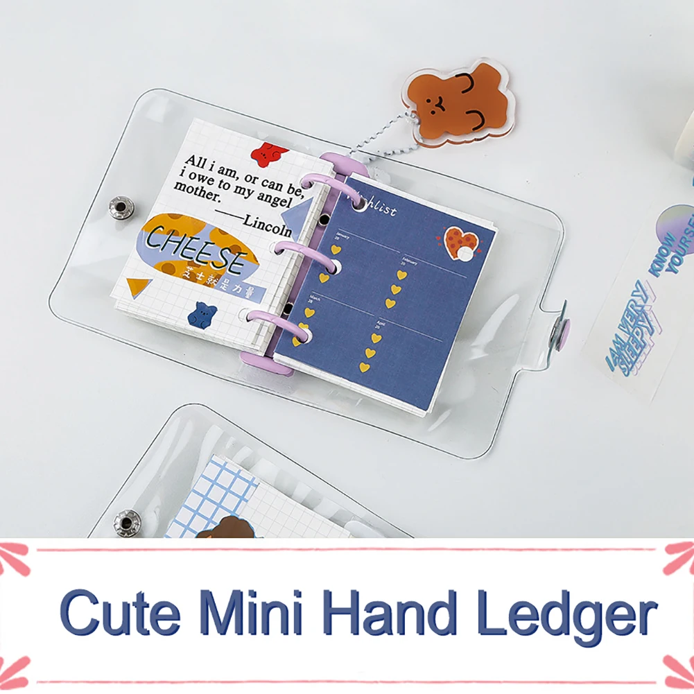 Прозрачные цветные пластиковые 3 Кольца Мини Свободные листья ручная книга