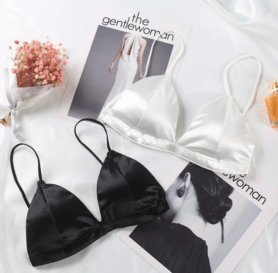 

Sleeping Brassiere Push Up Bra Sexy Lingerie Top Wireless Bra Top Sexy Women Bra Sexy Ladies Sexy Sling Silky Low-cut Bra