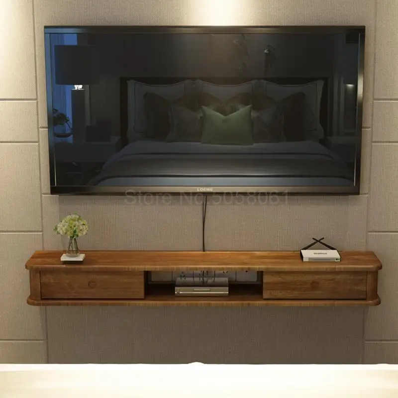 Шкаф для телевизора из массива дерева простая приставка гостиной настенный