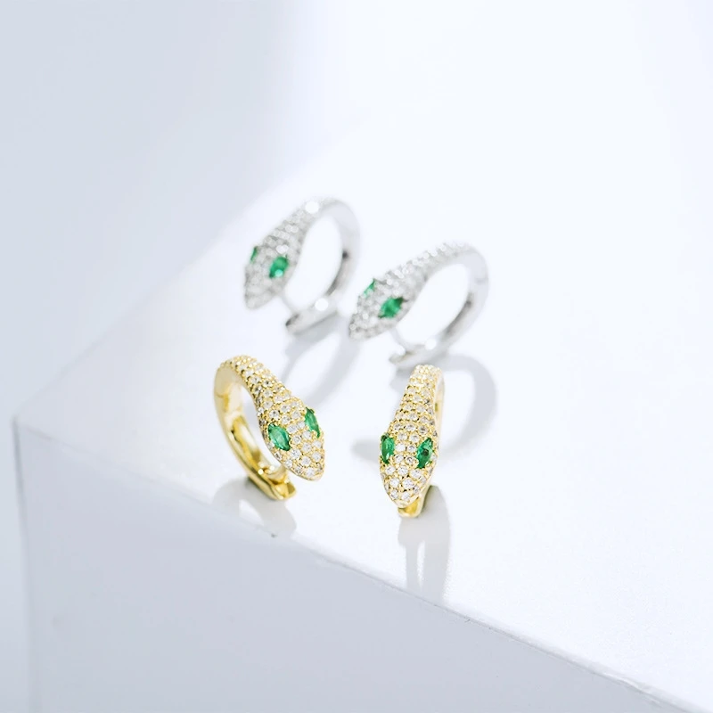 

XM003 Street Shot Fashion Refined Grace Zircon Snake Stud Earrings Gift Banquet Party Woman Jewelry Earrings