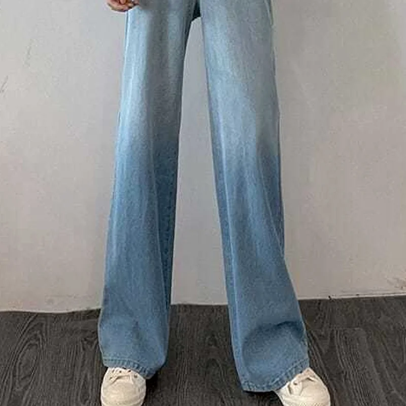 

Jeans Women Gradient Fashionable Empire Straight Elegant Streetwear Harajuku Vintage Do-Old All-match Girls Y2k Leisure Simple