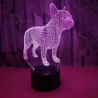 3d dog illusion led night light 7 colors changing touch control usb table lamp for kids room decoration holiday gifts