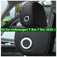 lapetus fit for volkswagen t roc t roc 2018 2021 abs pearl chrome car seat pillow headrest button decoration ring cover trim
