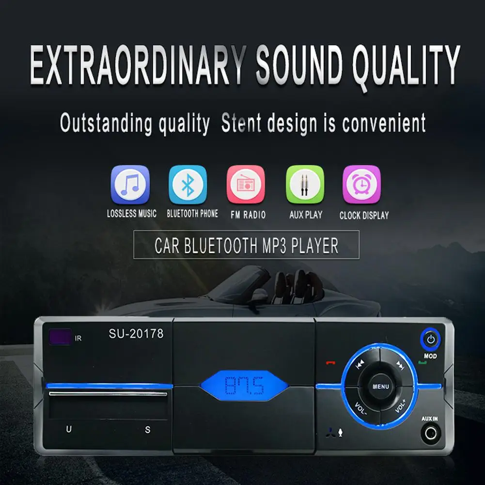 Автомобильный радиоприемник 1 Din mp3-плеер стерео мультимедийный плеер Bluetooth