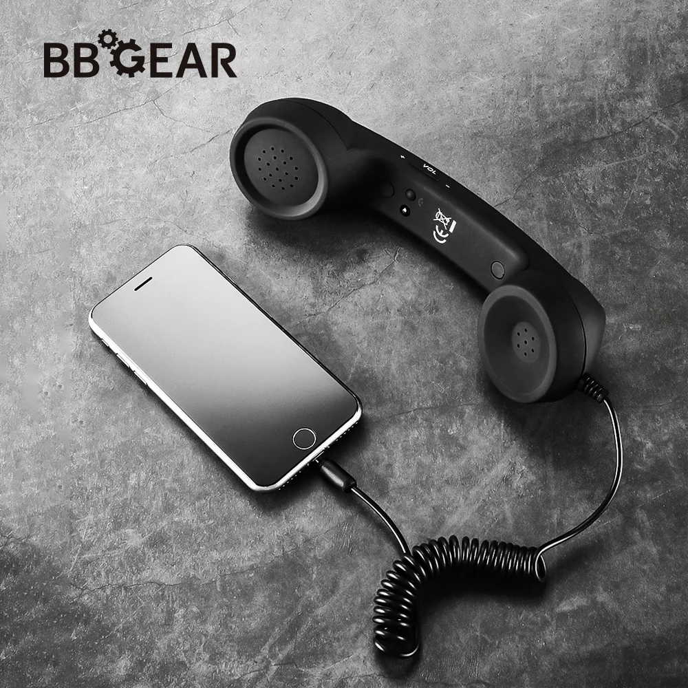BBGear 3,5 мм Микрофон ретро телефон сотовый телефон трубка приемник для iPhone Android Ретро Проводная анти-Радиационная гарнитура необычный подарок