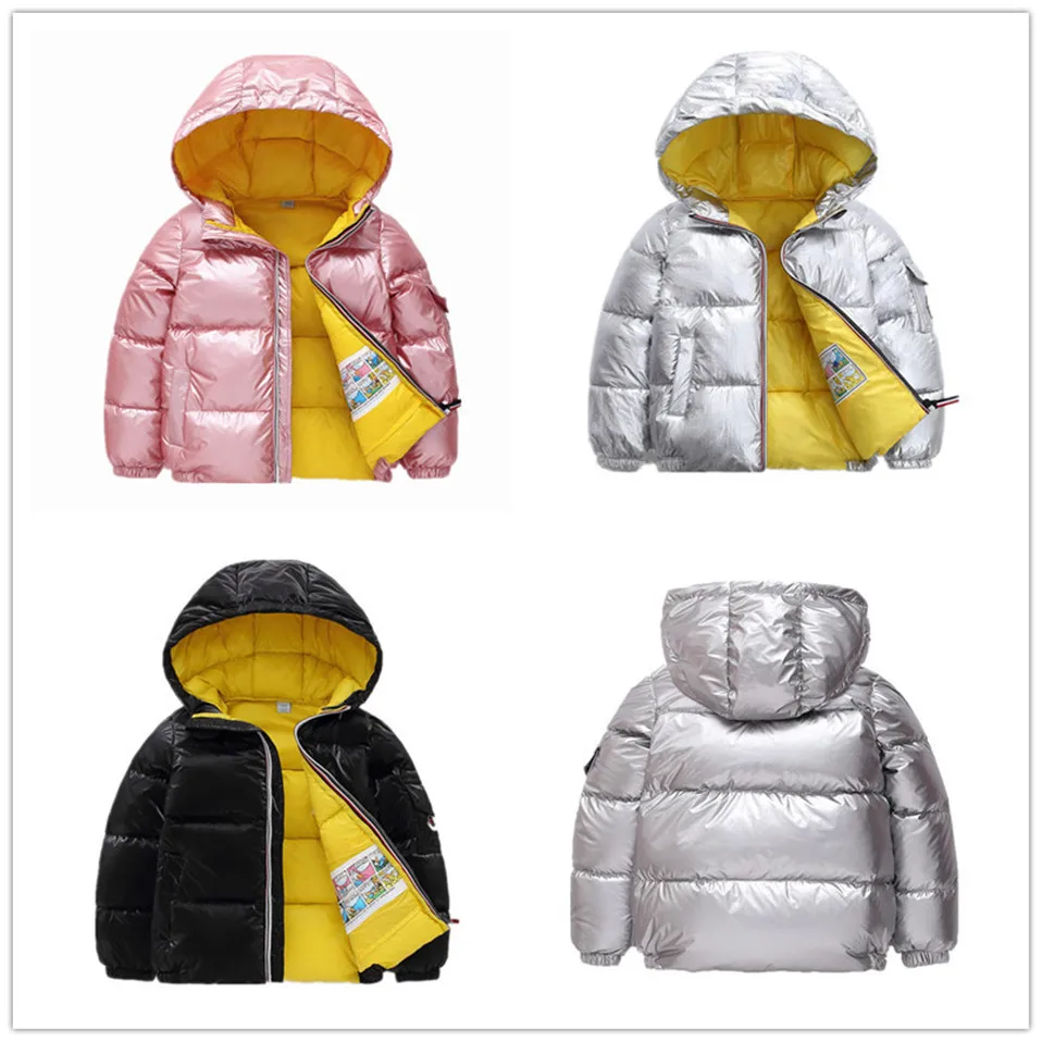 Куртки для маленьких мальчиков и девочек Сезон осень-зима теплое пуховое пальто