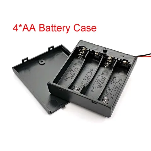 Черный Пластик 4 АА Размеры Мощность Батарея хранения Чехол Box держатель приводит With4 слота AA Размеры Мощность Батарея хранения Чехол Коробка