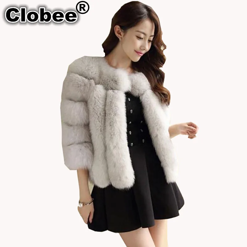 2020 Меховая зимняя куртка из искусственного лисьего меха с рукавом на 90 процентов