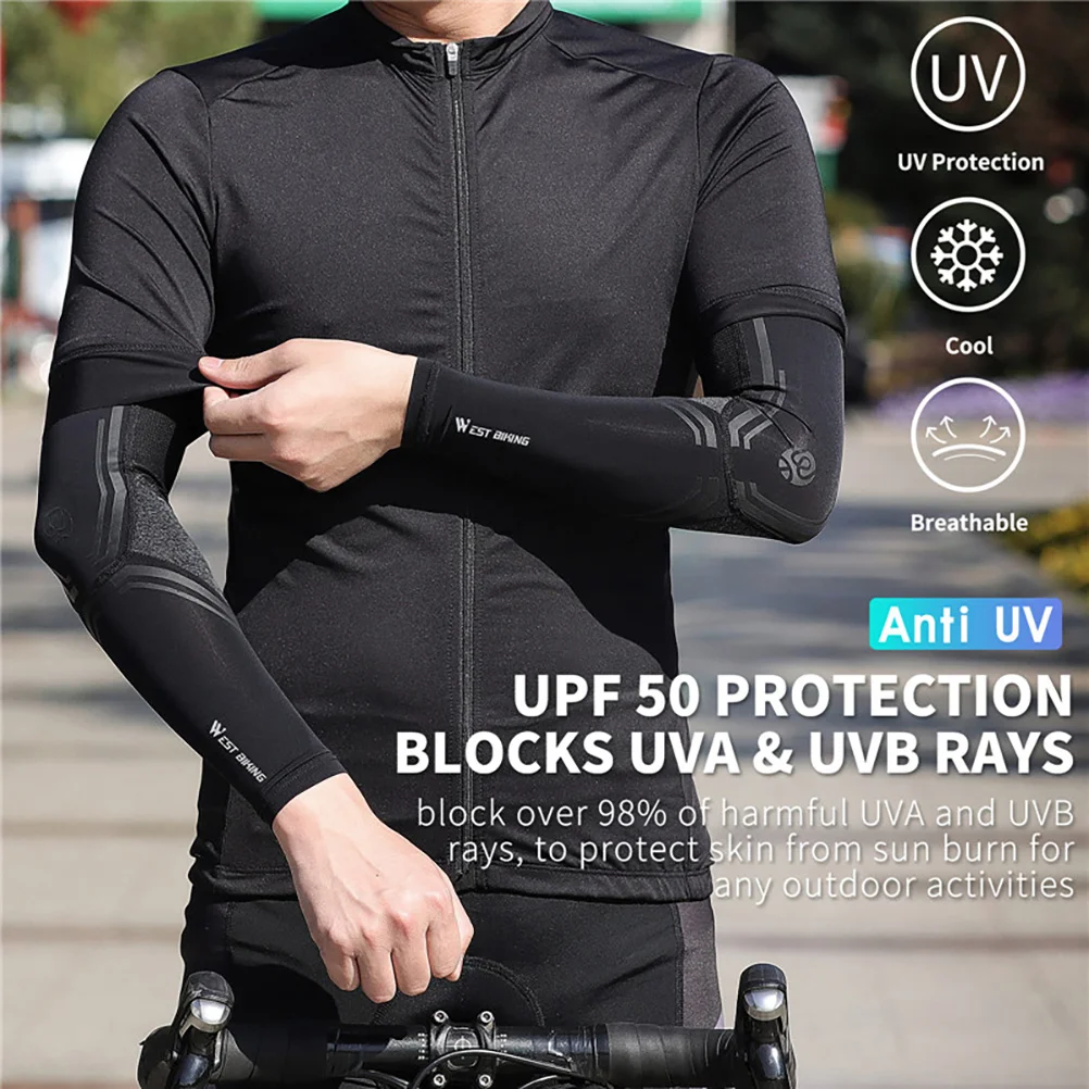 

1 Pair Arm Sleeves Sun Protection Breathable Cycling Elbow Support Sleeve Size L