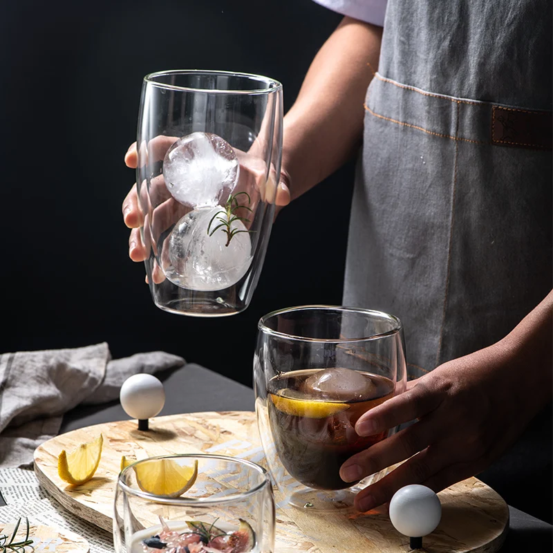 Двойные стеклянные прозрачные Термостойкие чашки для чая и напитков ручной