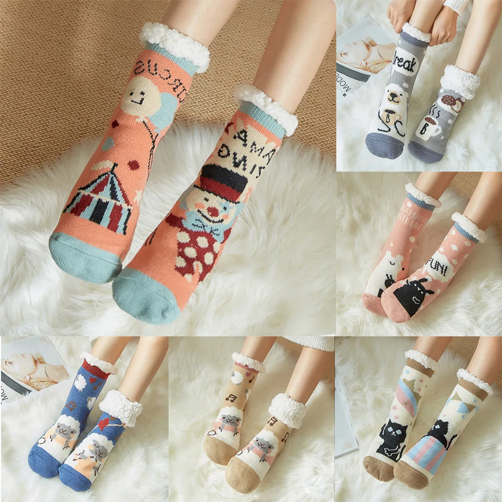 SAGACE 2020 зимние женские носки для сна с рисунками из мультфильмов милые ковра