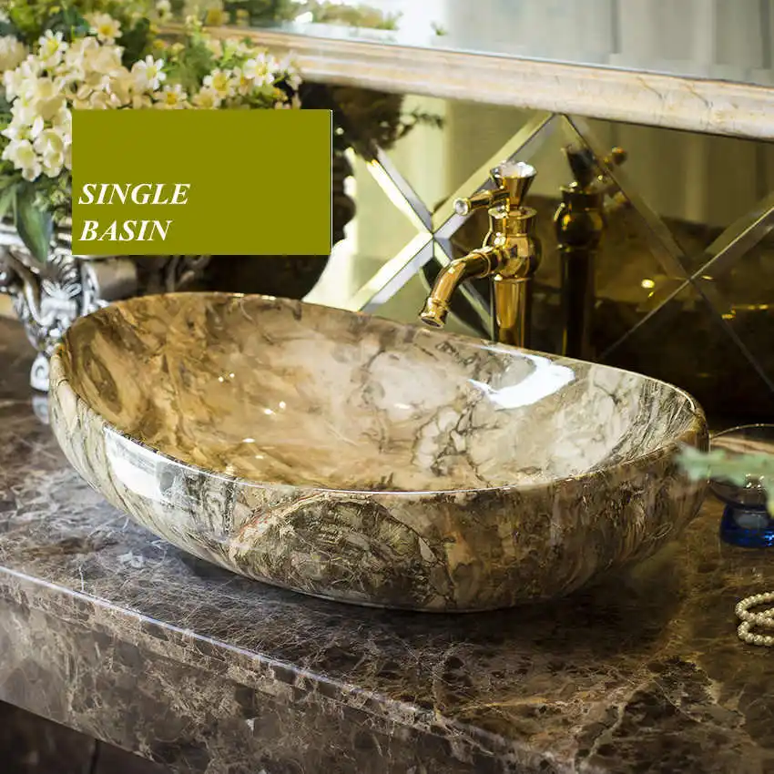 Керамическая раковина на сцене овальная Европейский Туалет умывальник