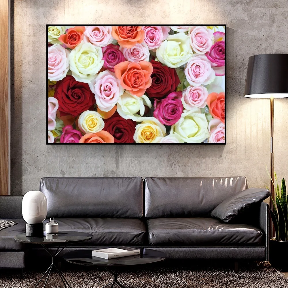 

Artcozy Oil Canvas Painting roses_flowers_colorful For Home Decoration Wall Art