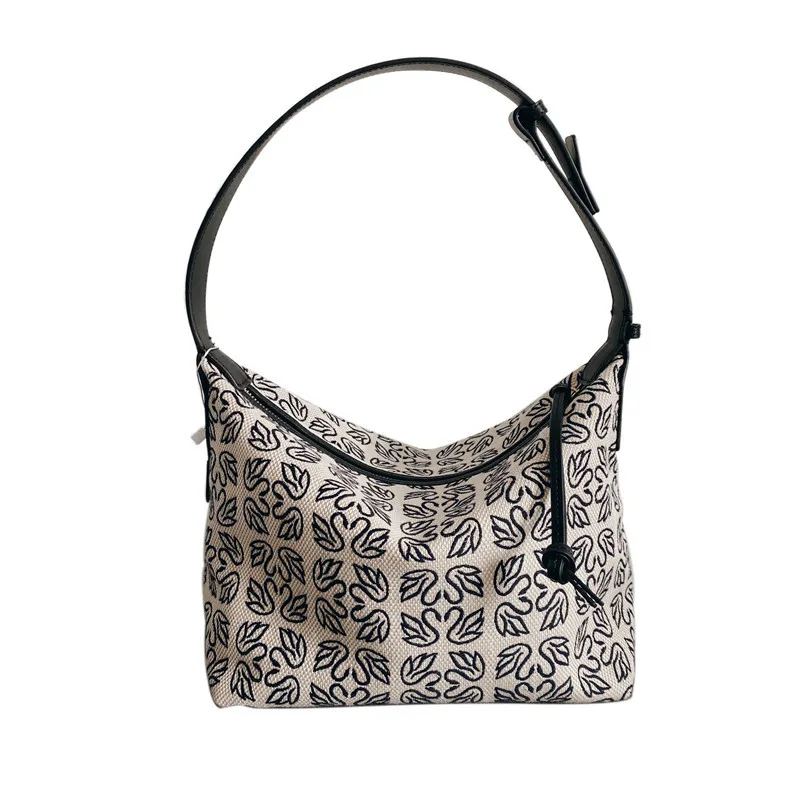 

2021New Canvas Shoulder Bag High Quality Genuine Leather Crossbody Bags For Women Luxury Designer Ladies Hand Bag Female Totes