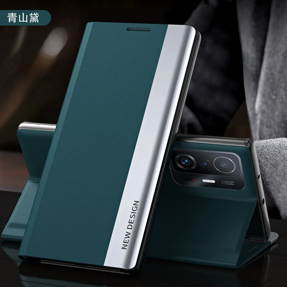 

Magnetic Adsorption Leather Case for Xiaomi 11T Pro Flip Cases Holder Full Coverage Shockproof Protective Cover for Xiaomi 11T