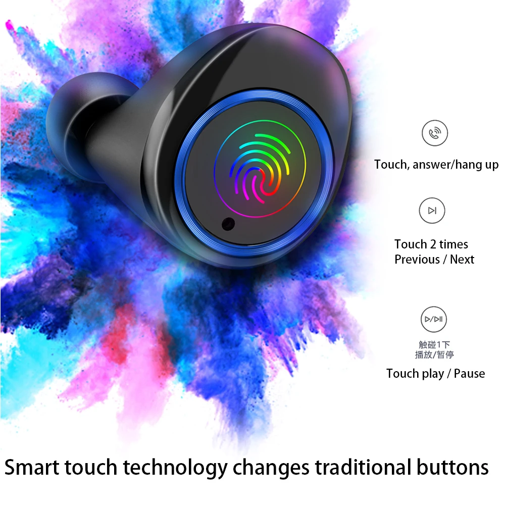 TWS беспроводные наушники Bluetooth 5,0 Наушники дисплей питания с сенсорным управлением спортивные стерео беспроводные наушники гарнитура зарядная коробка