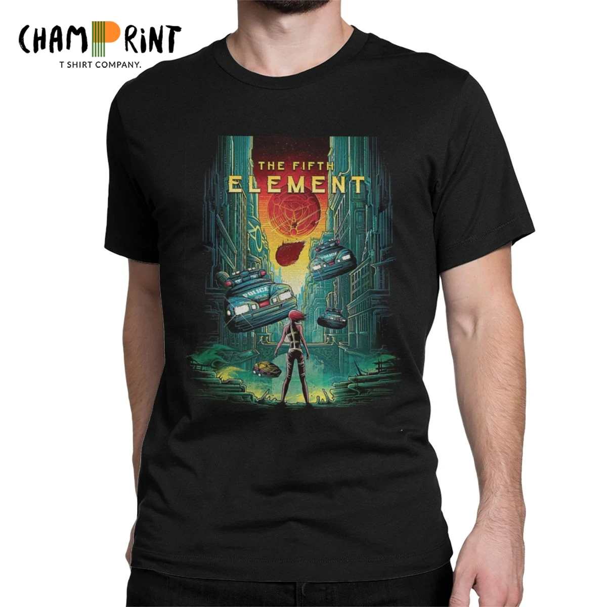 Cool The Fifth Element Hip Hop T-Shirts Men Round Neck Cotton T Shirt Bruce Willis Sci Fi movie Tee Shirt Plus Size Clothing