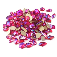 siamab 100pcs mix shape flat back rhinestones mixsize crystal nail art stones for diy nails art decoration