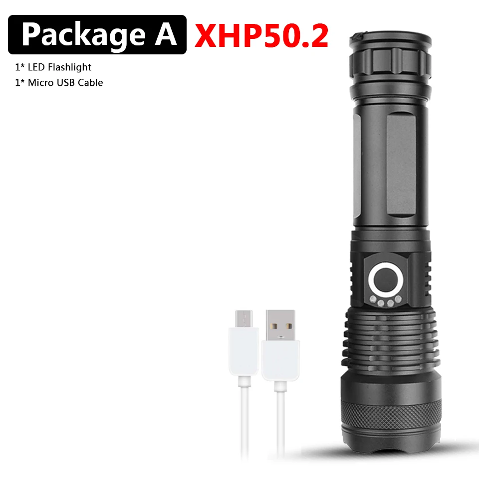 Package A Xlamp XHP90 XHP70.2 светодиодный фонарик, супер мощный фонарь, USB XHP50, фонарь с зумом, 18650, 26650, перезаряжаемый аккумулятор - Испускаемый цвет: Package A