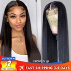 Парик с прямой застежкой, прозрачные натуральные волосы, парики al T-образной формы, бразильский, плотность 180, 28, 32, 30 дюймов, прямой парик фронта шнурка