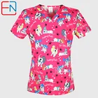 Женская медицинская форма, топ для медсестер, женские скрабы, униформа для медсестер, клиника, хирургические топы из 100% хлопка, скраб-топ