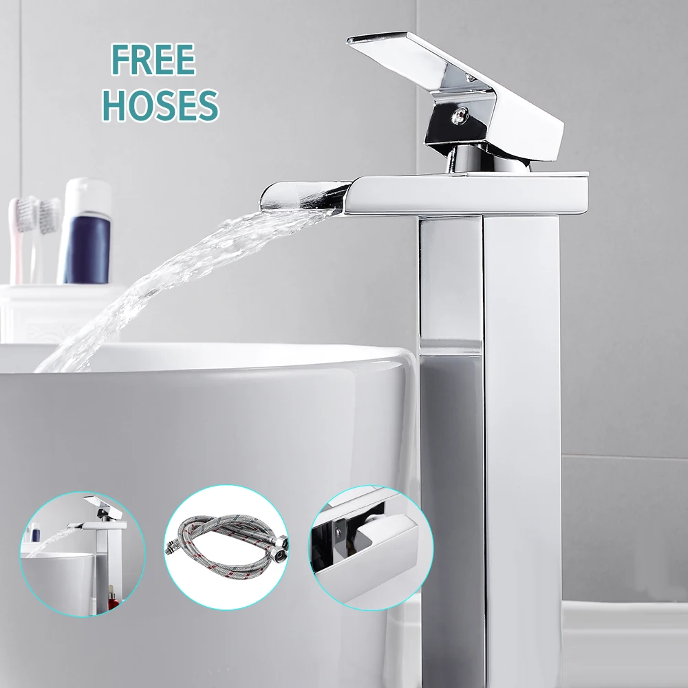 Смеситель для раковины смесители Высокий Однорычажный хромированный Водопад