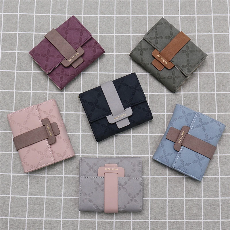 

New Fashion Women Short Purses PU Leather Female Wallet Fresh Card Holder Coin Money Bag Soft Dollar Price Ladies Wallet Small